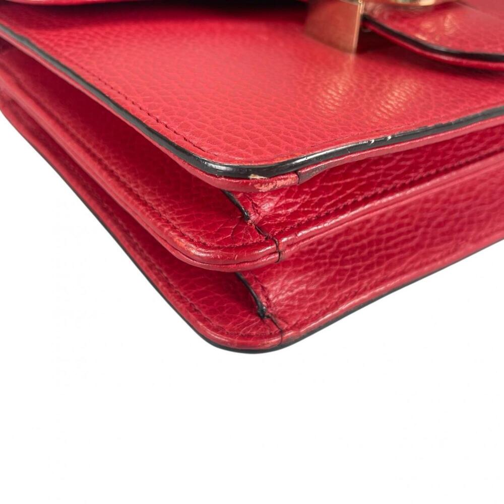 GUCCI Red Leather Shoulder Bag - Picture 6 of 16